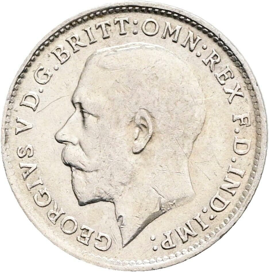 3 Pence Georg V. (1910-1936) 1918 – Vorderseite