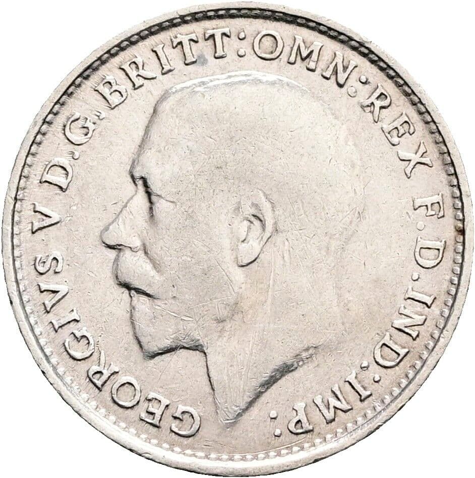 3 Pence Georg V. (1910-1936) 1918 – Vorderseite