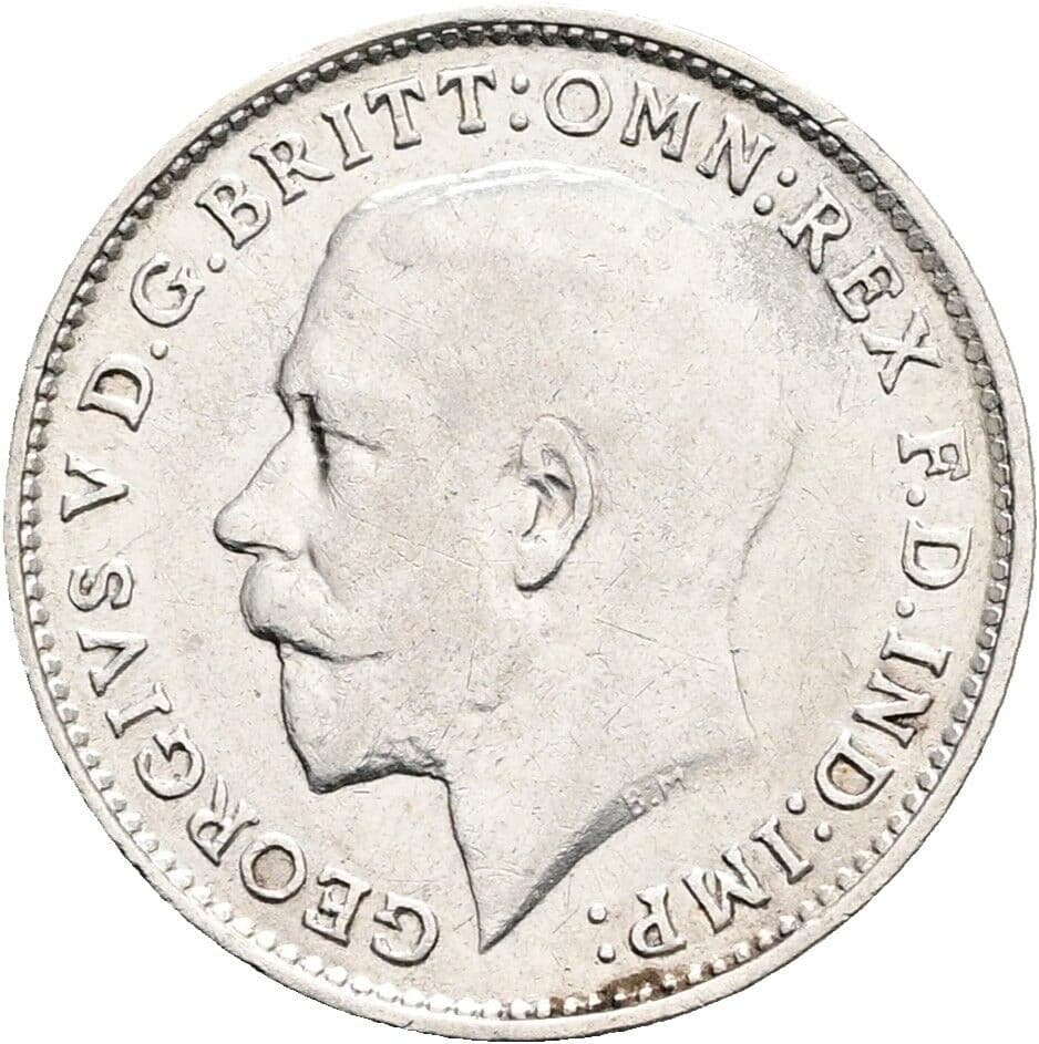 3 Pence Georg V. (1910-1936) 1915 – Vorderseite
