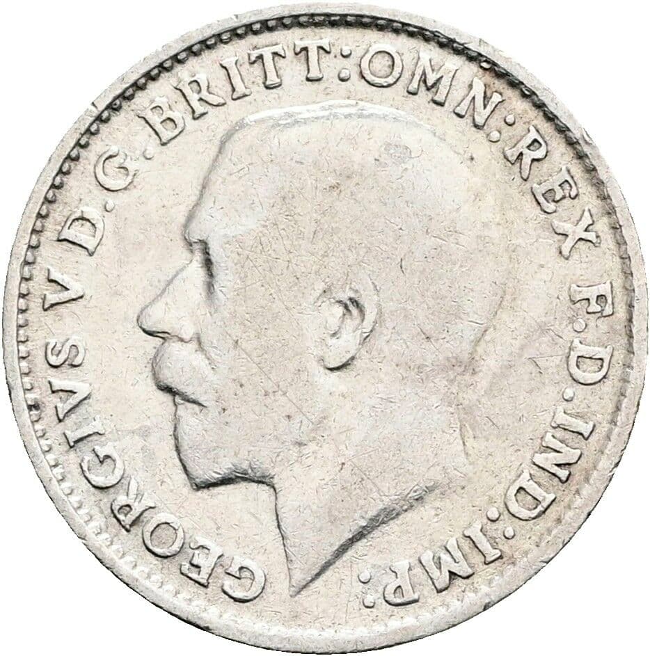3 Pence Georg V. (1910-1936) 1916 – Vorderseite