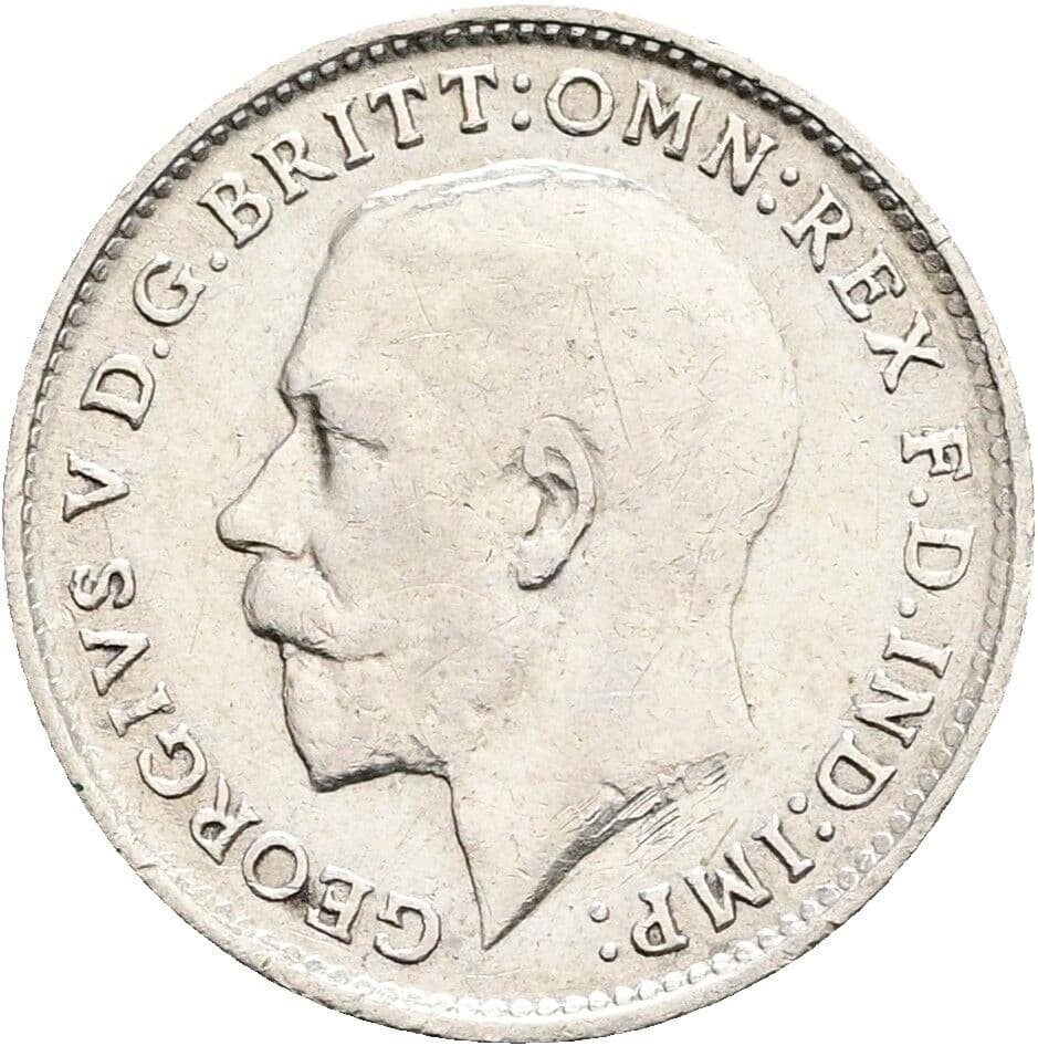 3 Pence Georg V. (1910-1936) 1918 – Vorderseite