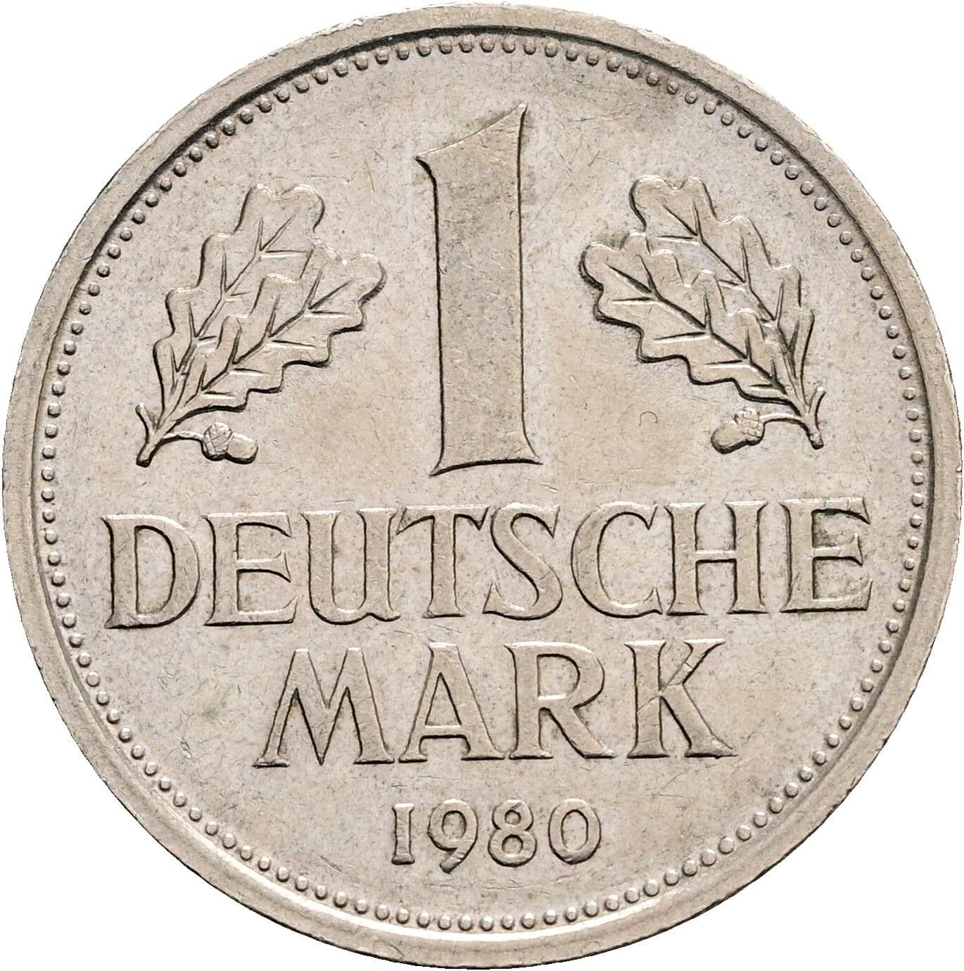 1 Deutsche Mark 1980 D – Vorderseite