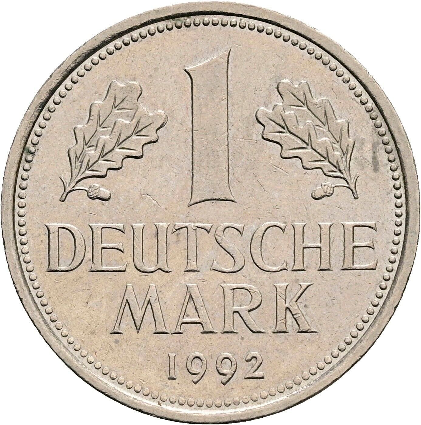 1 Deutsche Mark 1992 J – Vorderseite