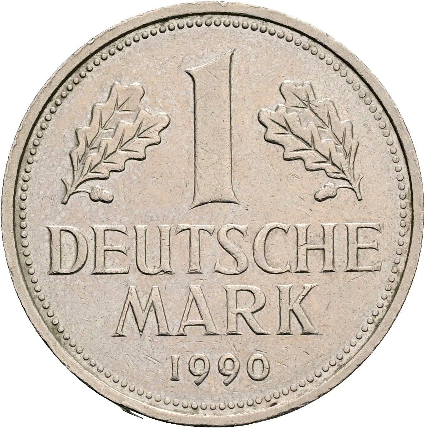 1 Deutsche Mark 1990 F – Vorderseite