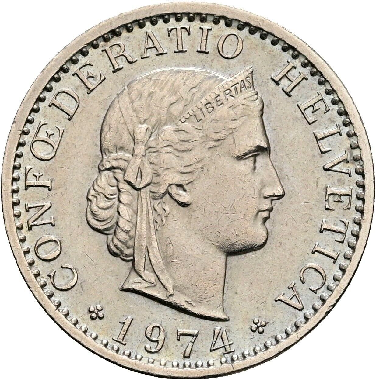 20 Rappen 1974 – Vorderseite