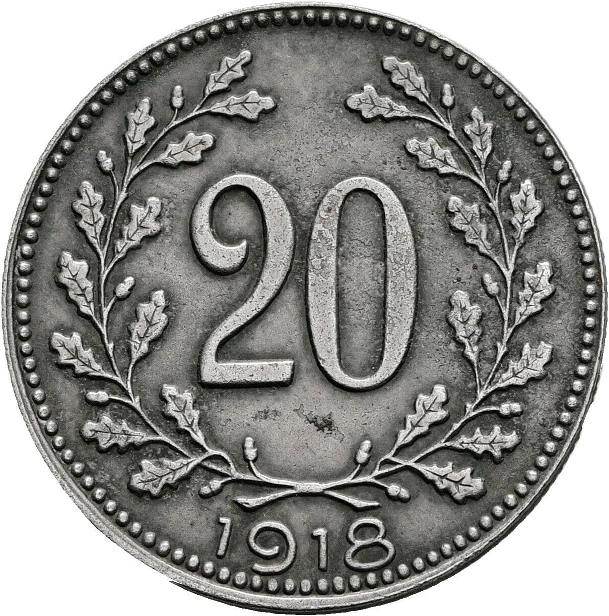 20 Heller Karl I. 1916-1918 1918 – Vorderseite