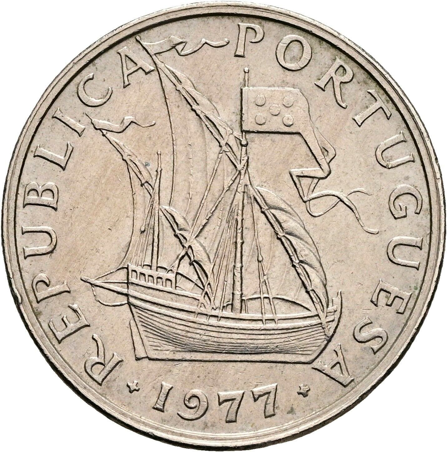 5 Escudos 1977 – Vorderseite