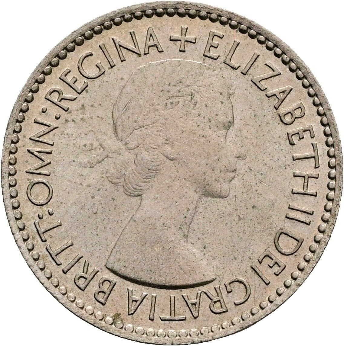 6 Pence Elisabeth II. 1952-2022 1953 – Vorderseite
