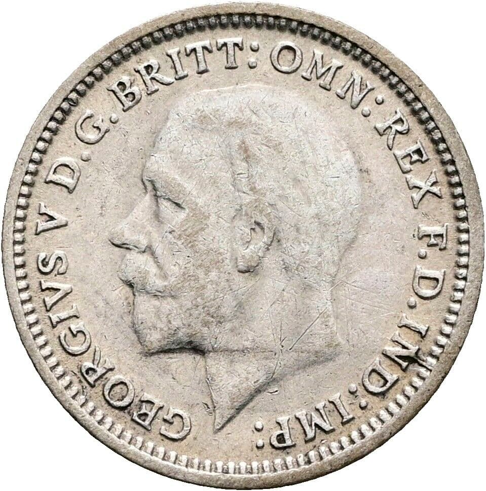 3 Pence George V. (1910-1936) 1935 – Vorderseite