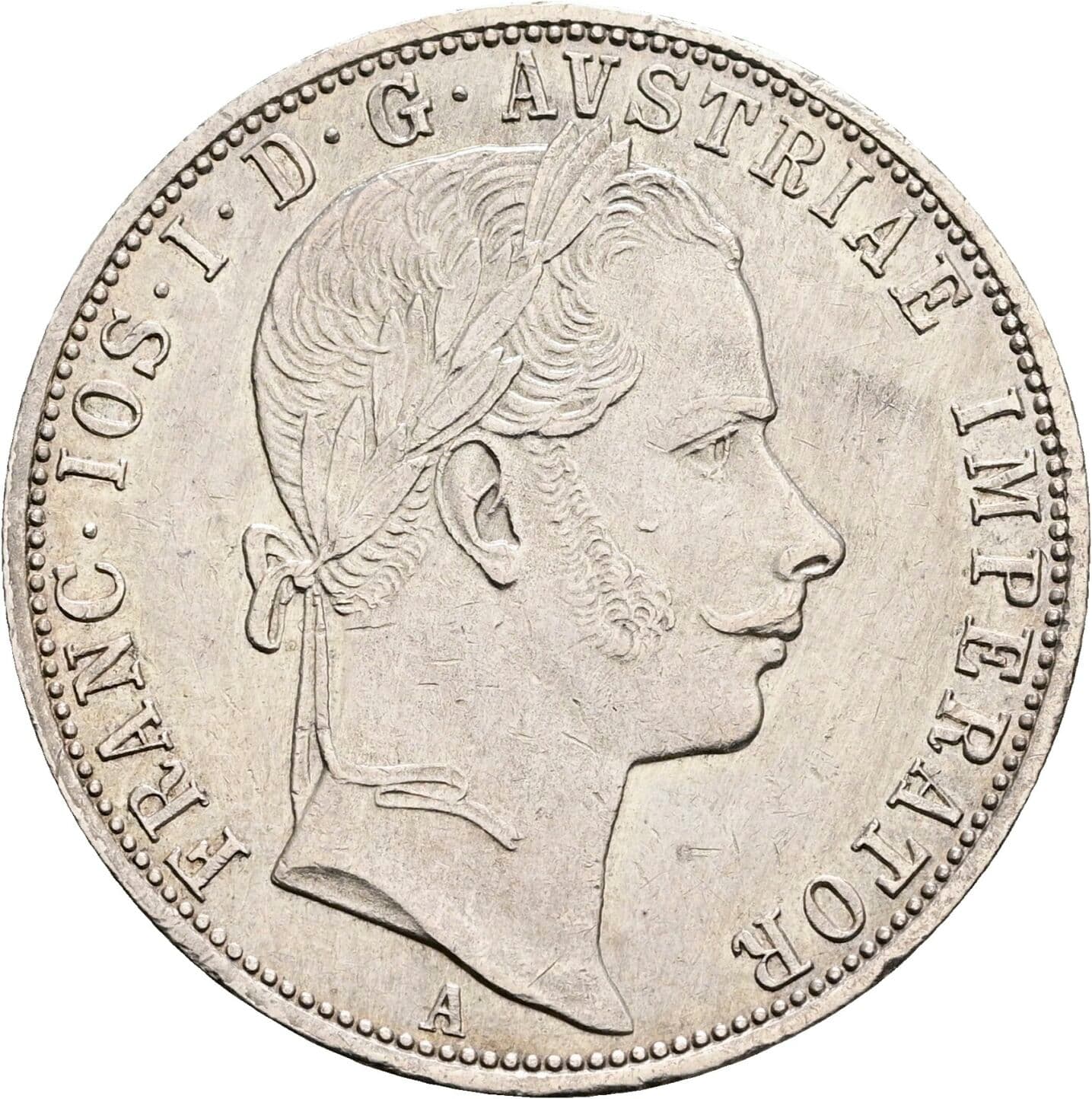 1 Gulden Franz Joseph I. 1848-1916 1860 A – Vorderseite