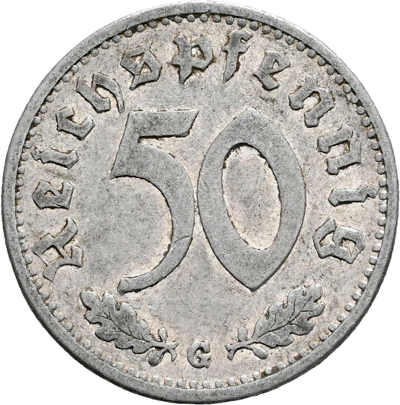 50 Reichspfennig 1939 G – Vorderseite