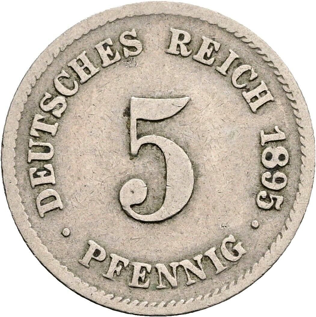 5 Pfennig 1895 G – Vorderseite