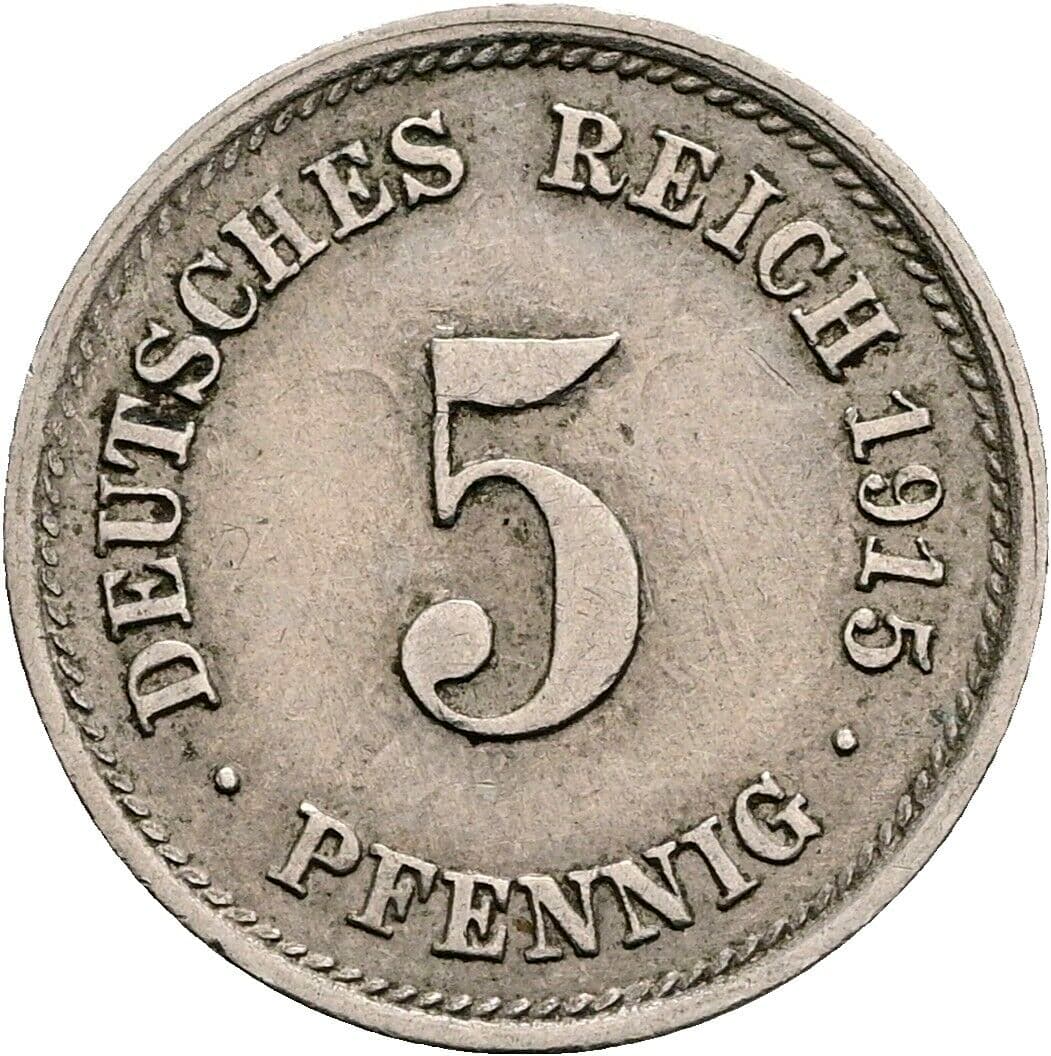 5 Pfennig 1915 F – Vorderseite
