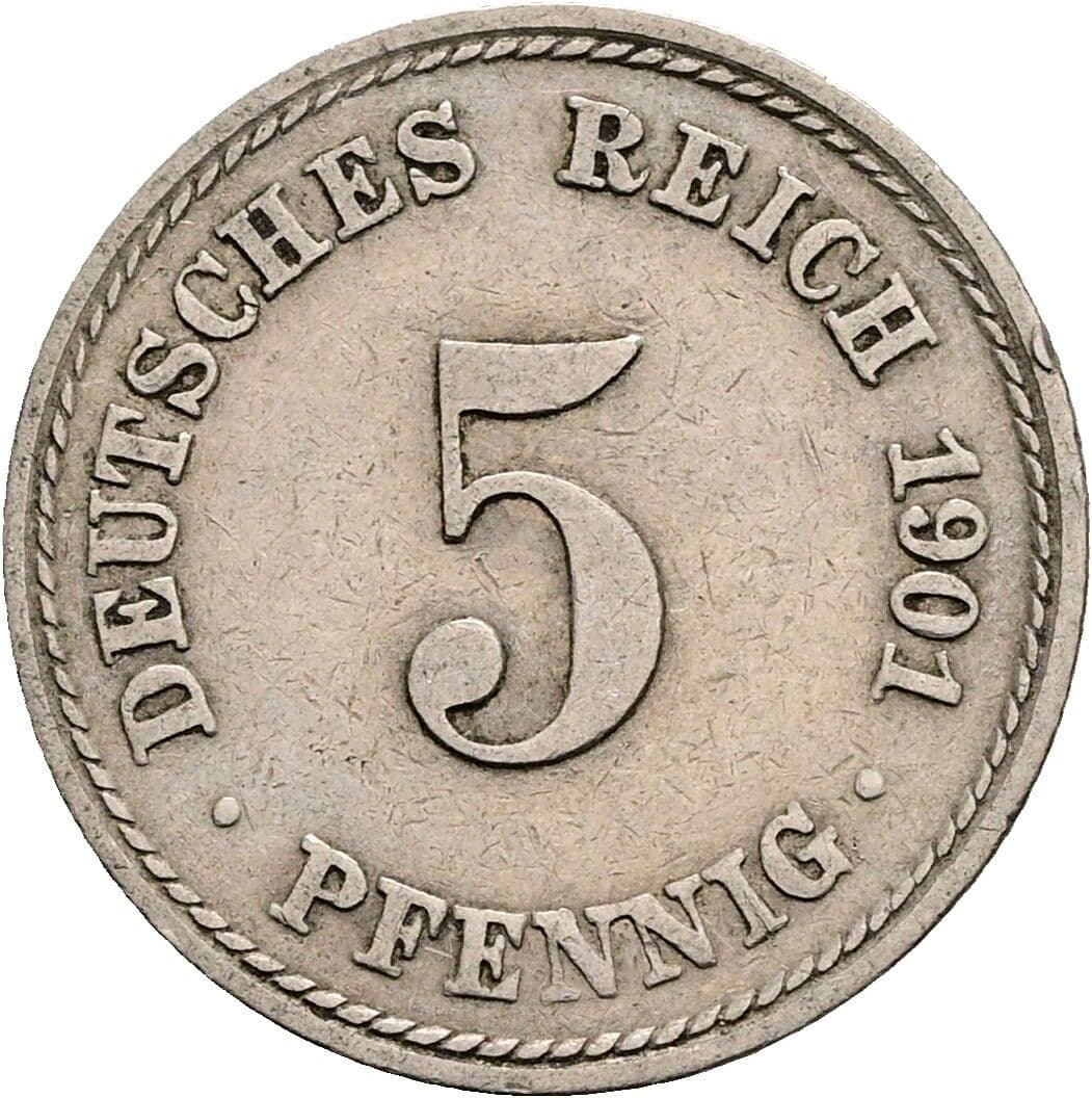 5 Pfennig 1901 A – Vorderseite