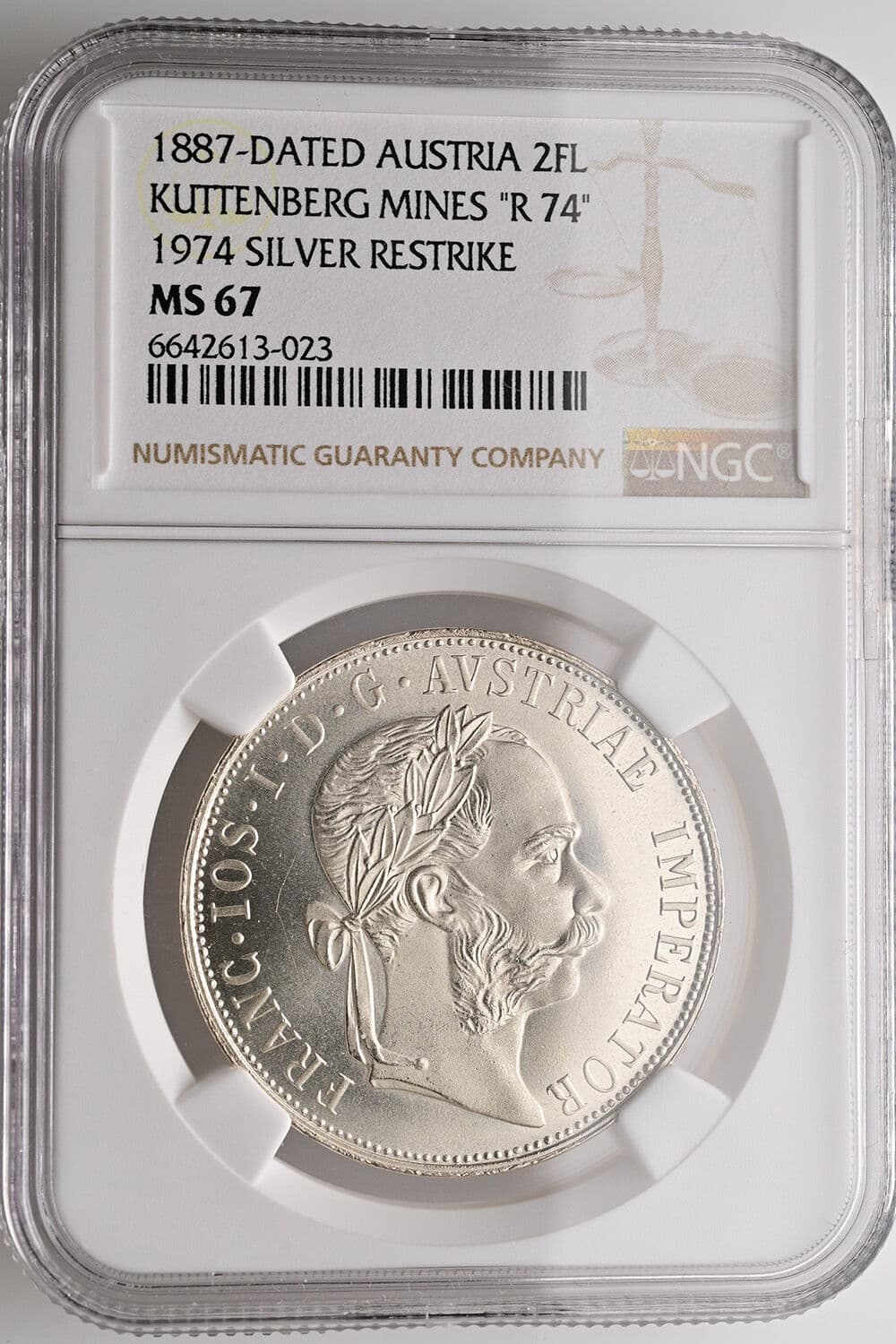 2 Gulden Restrike Franz Joseph I. 1848-1916 1887/1974 – Vorderseite