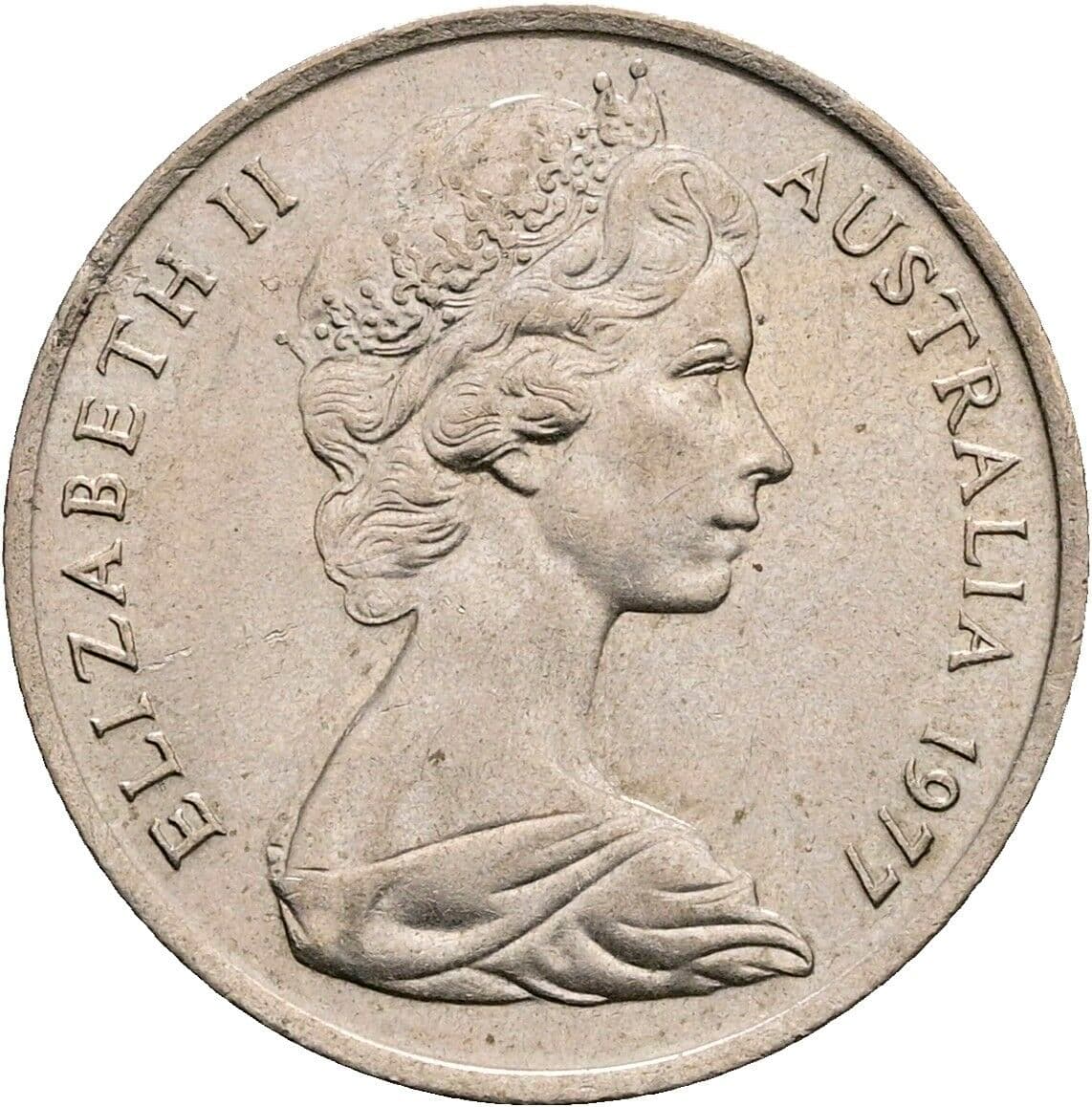 5 Cents Elisabeth II. 1952-2022 1977 – Vorderseite