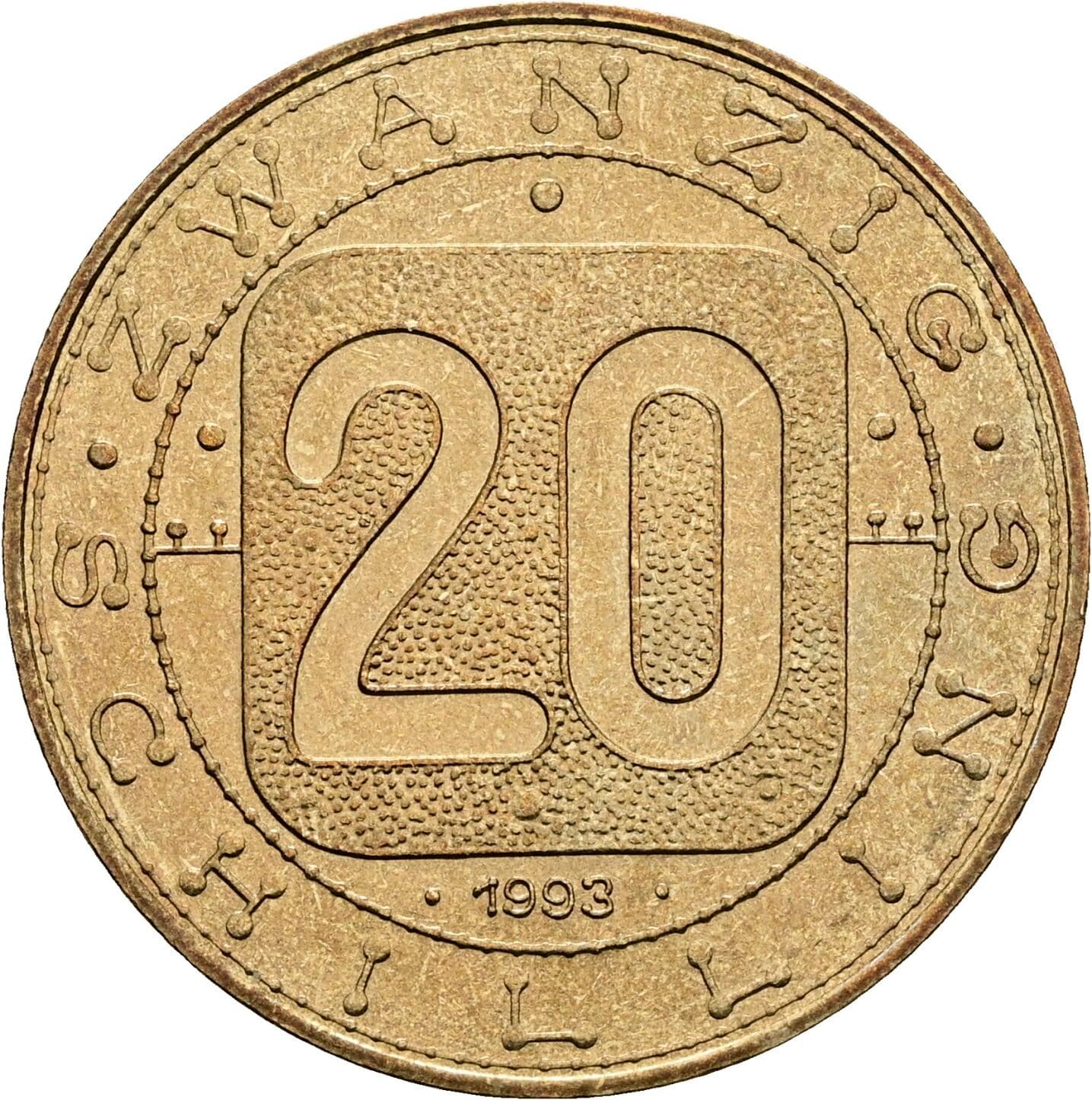 20 Schilling 1993 – Vorderseite
