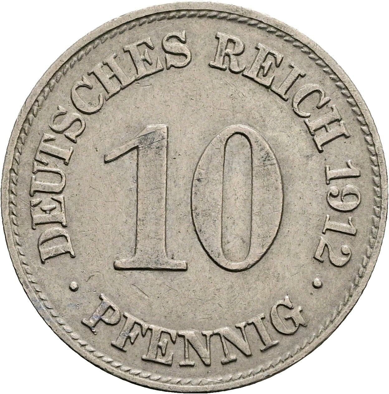 10 Pfennig 1912 E – Vorderseite