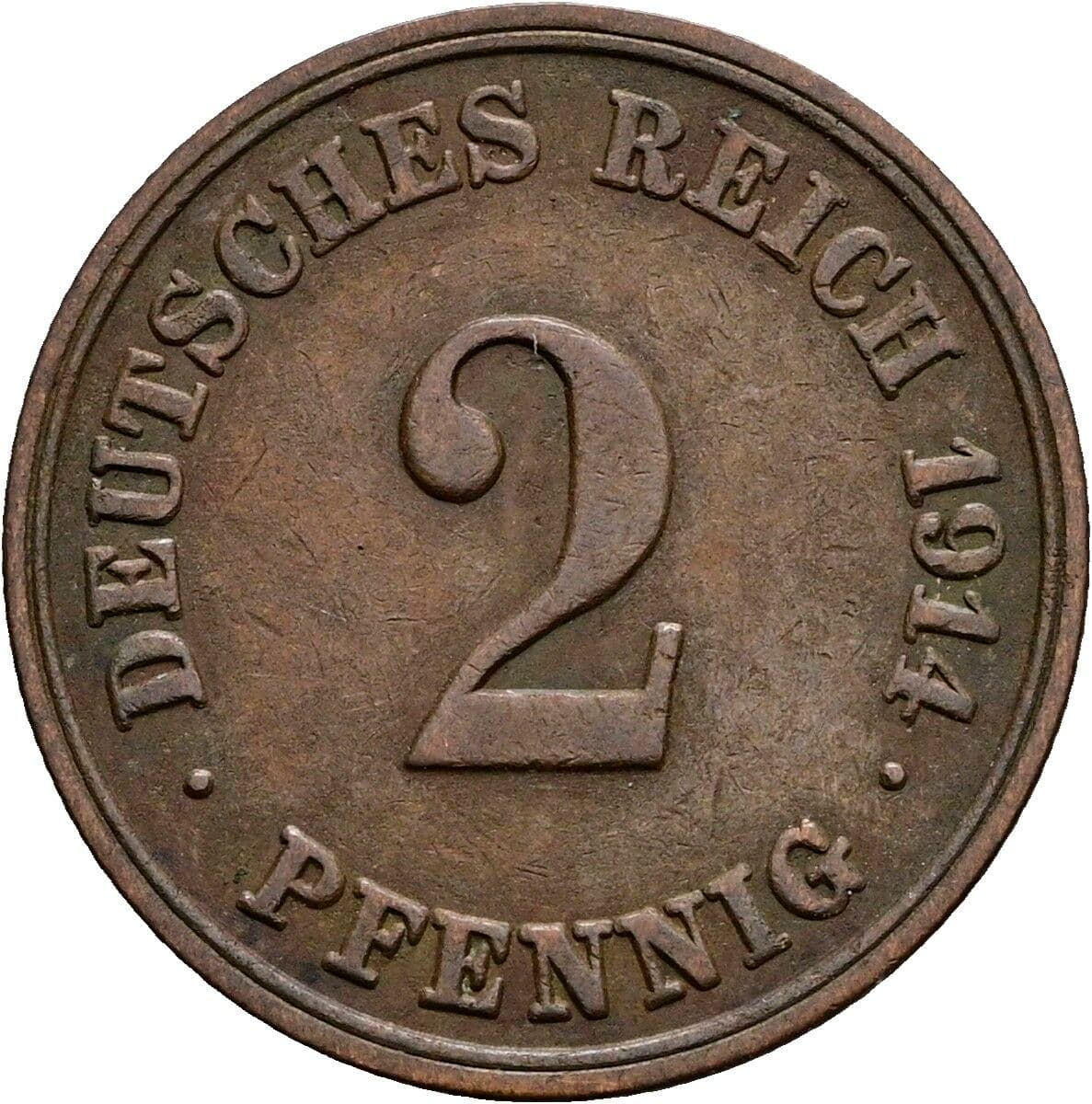 2 Pfennig 1914 E – Vorderseite