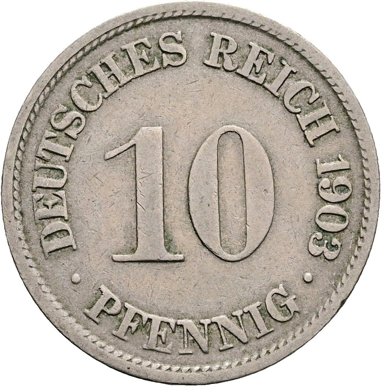10 Pfennig 1903 F – Vorderseite