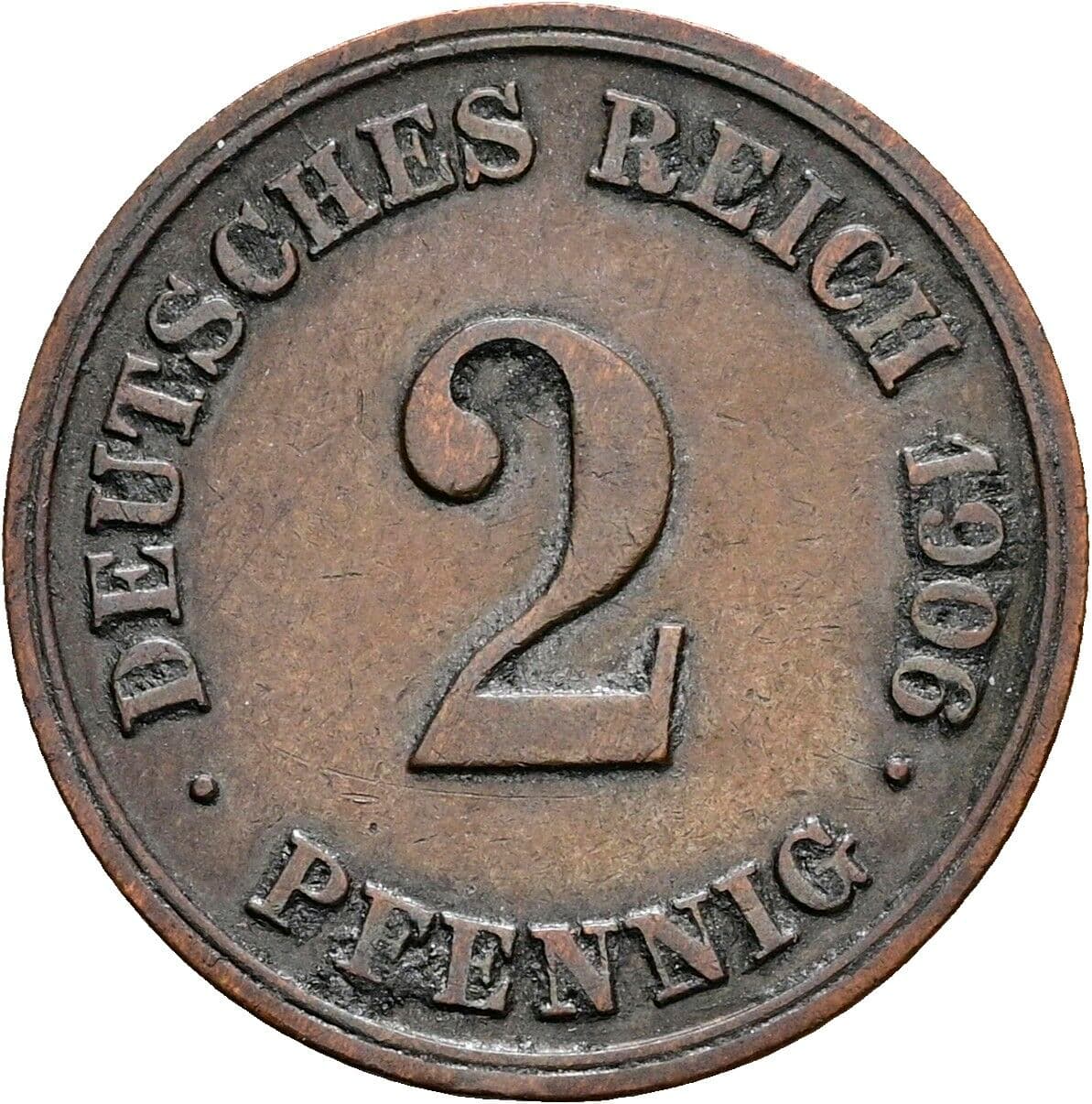 2 Pfennig 1906 E – Vorderseite