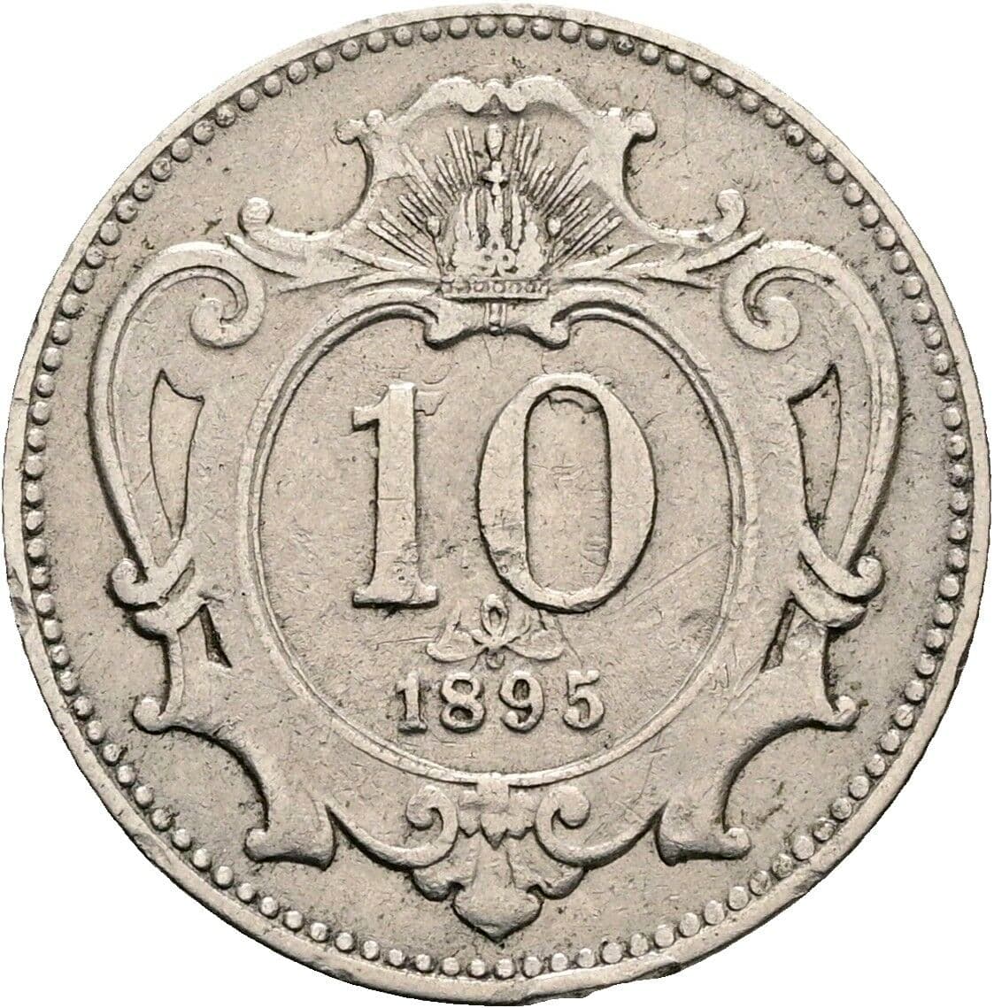 10 Heller Franz Joseph I. 1848-1916 1895 – Vorderseite