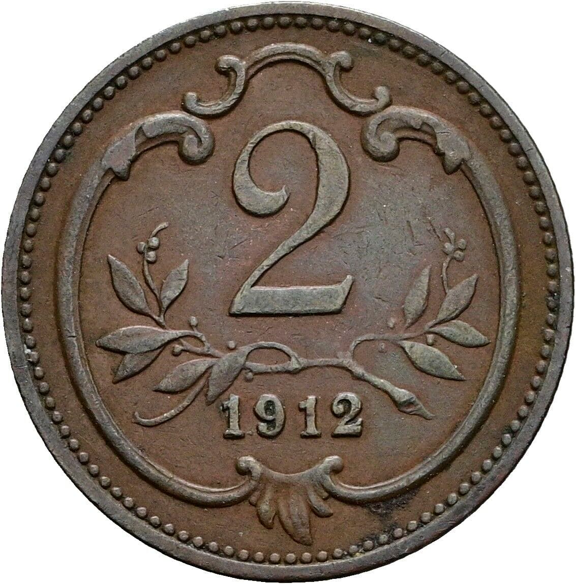 2 Heller Franz Joseph I. 1848-1916 1912 – Vorderseite