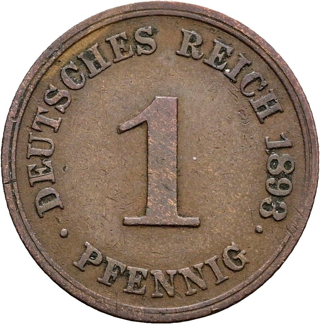 1 Pfennig 1893 G – Vorderseite