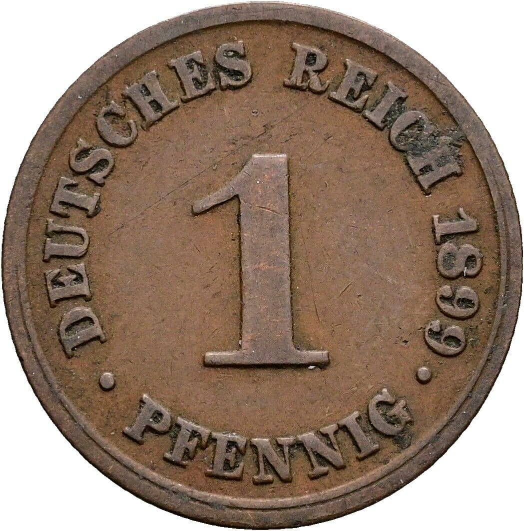 1 Pfennig 1899 D – Vorderseite