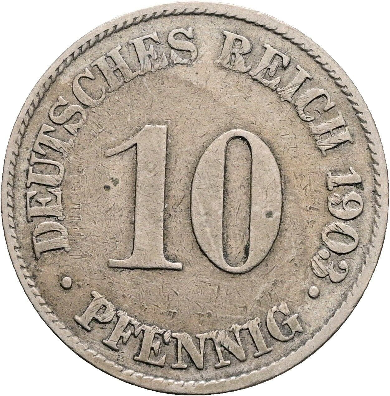 10 Pfennig 1903 J – Vorderseite