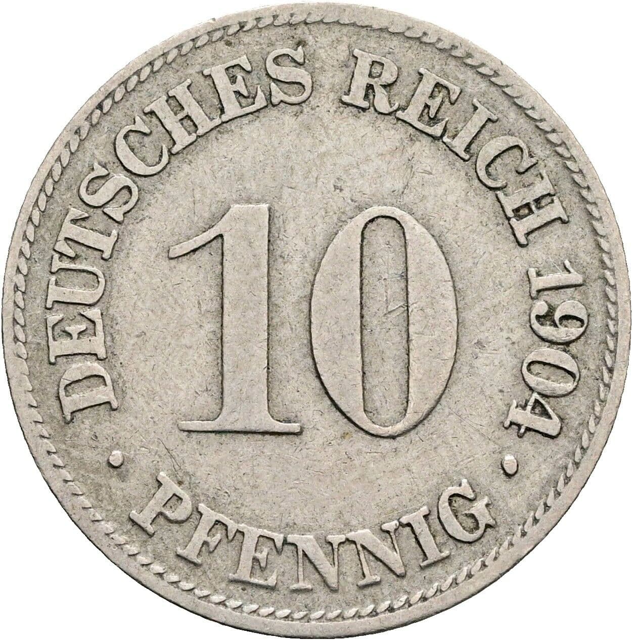 10 Pfennig 1904 D – Vorderseite