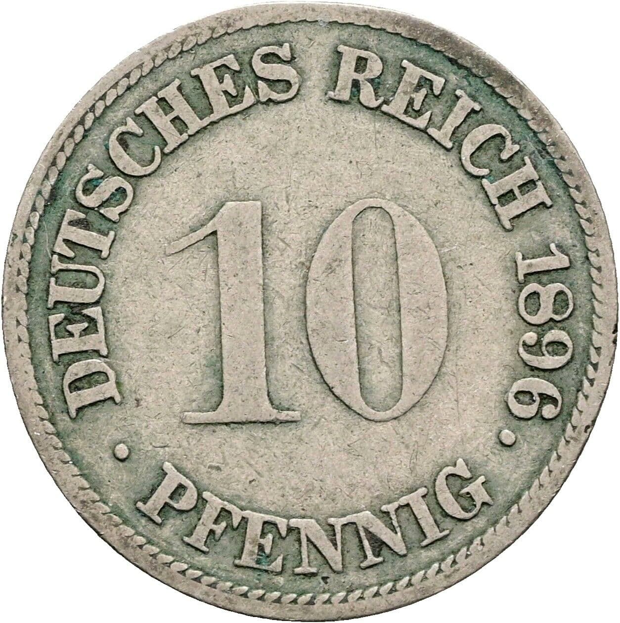 10 Pfennig 1896 G – Vorderseite