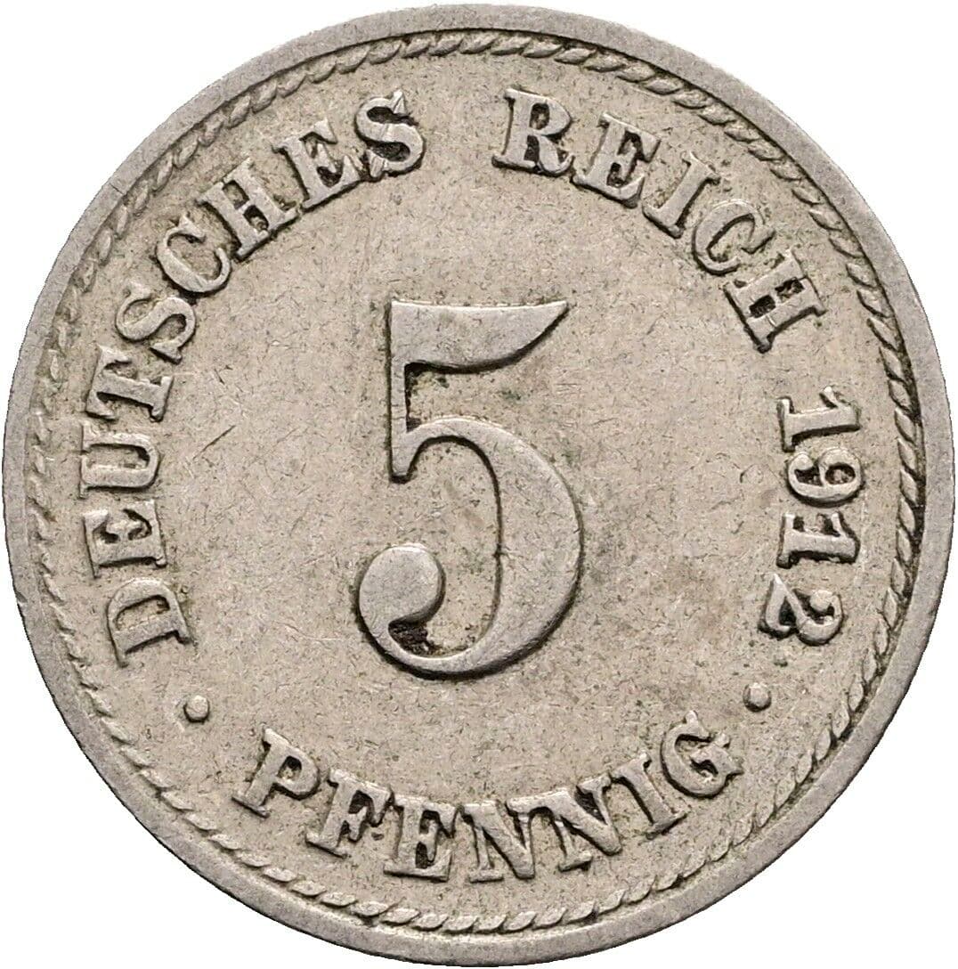 5 Pfennig 1912 A – Vorderseite