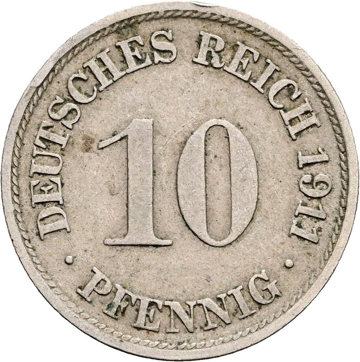 10 Pfennig 1911 F – Vorderseite