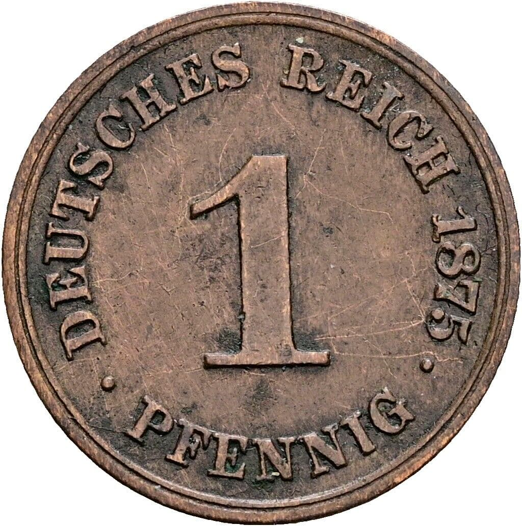 1 Pfennig 1875 C – Vorderseite