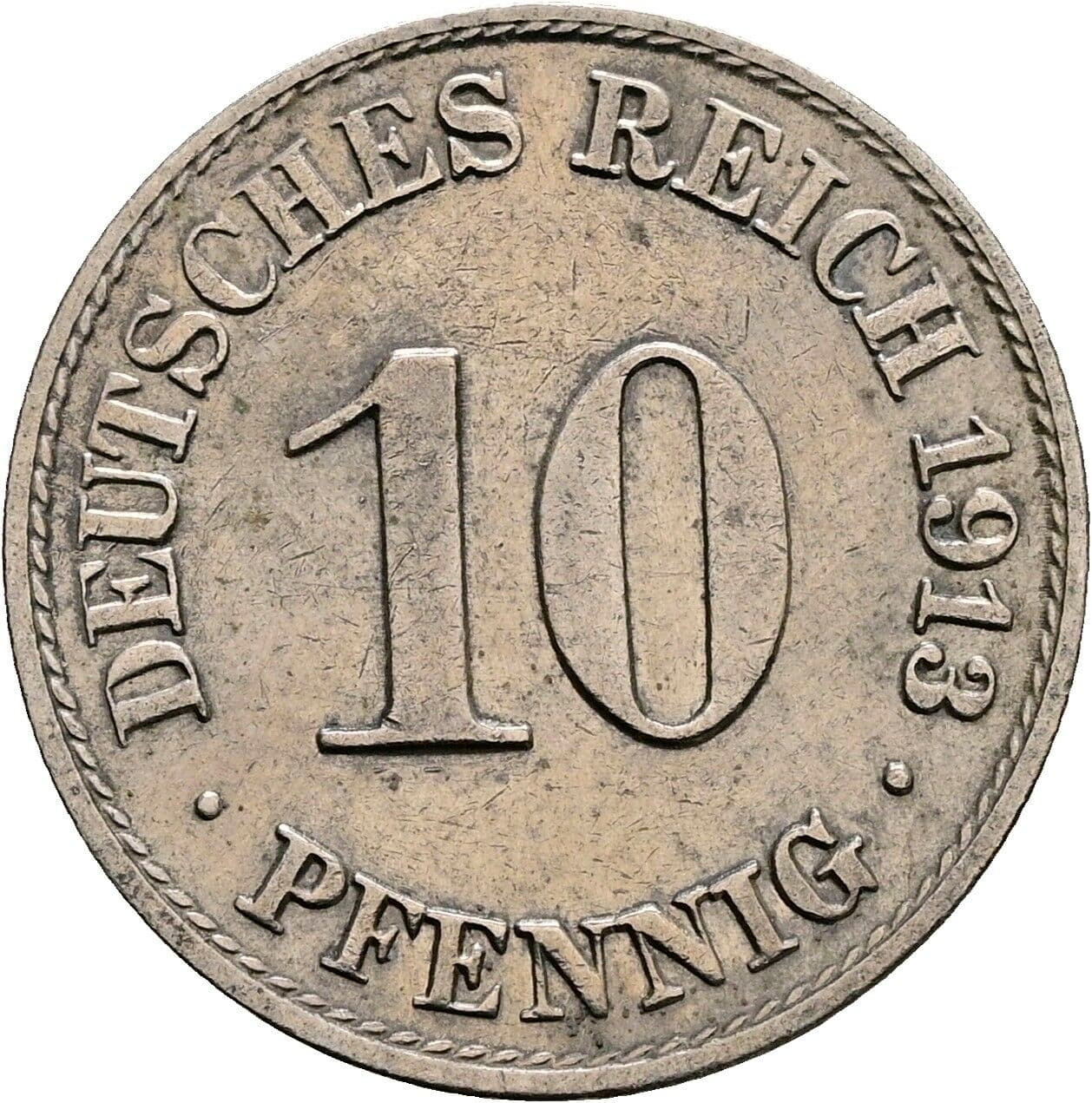 10 Pfennig 1913 A – Vorderseite