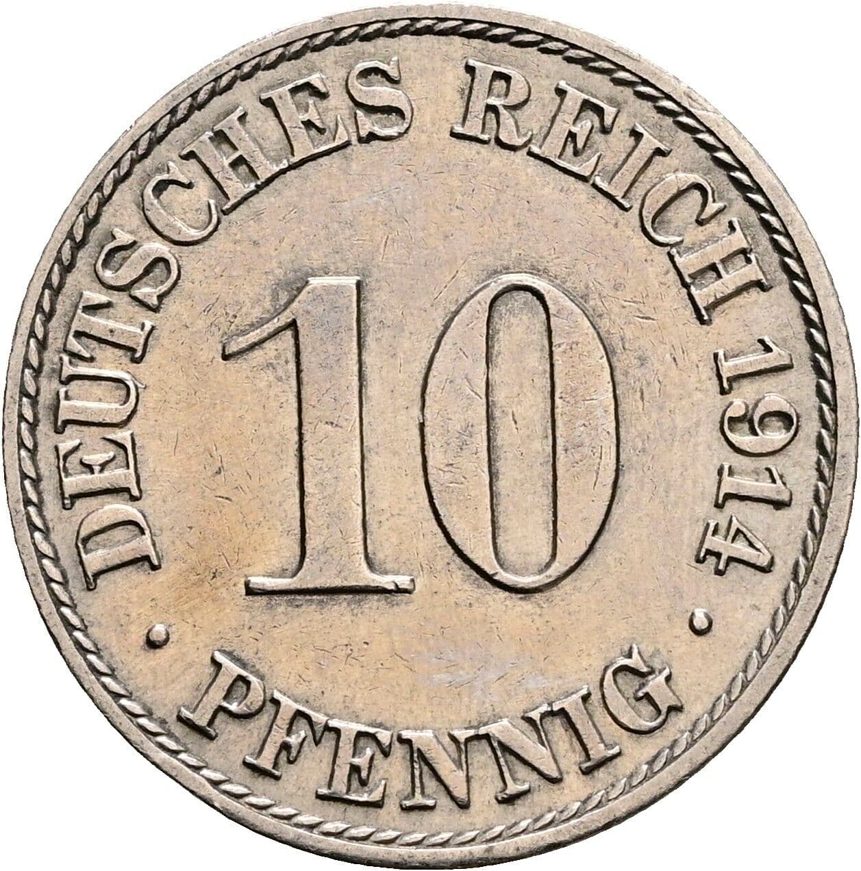 10 Pfennig 1914 A – Vorderseite