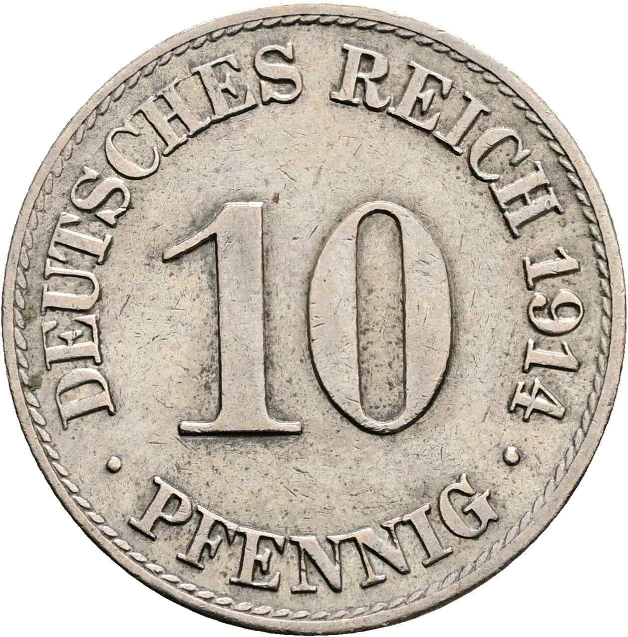 10 Pfennig 1914 A – Vorderseite