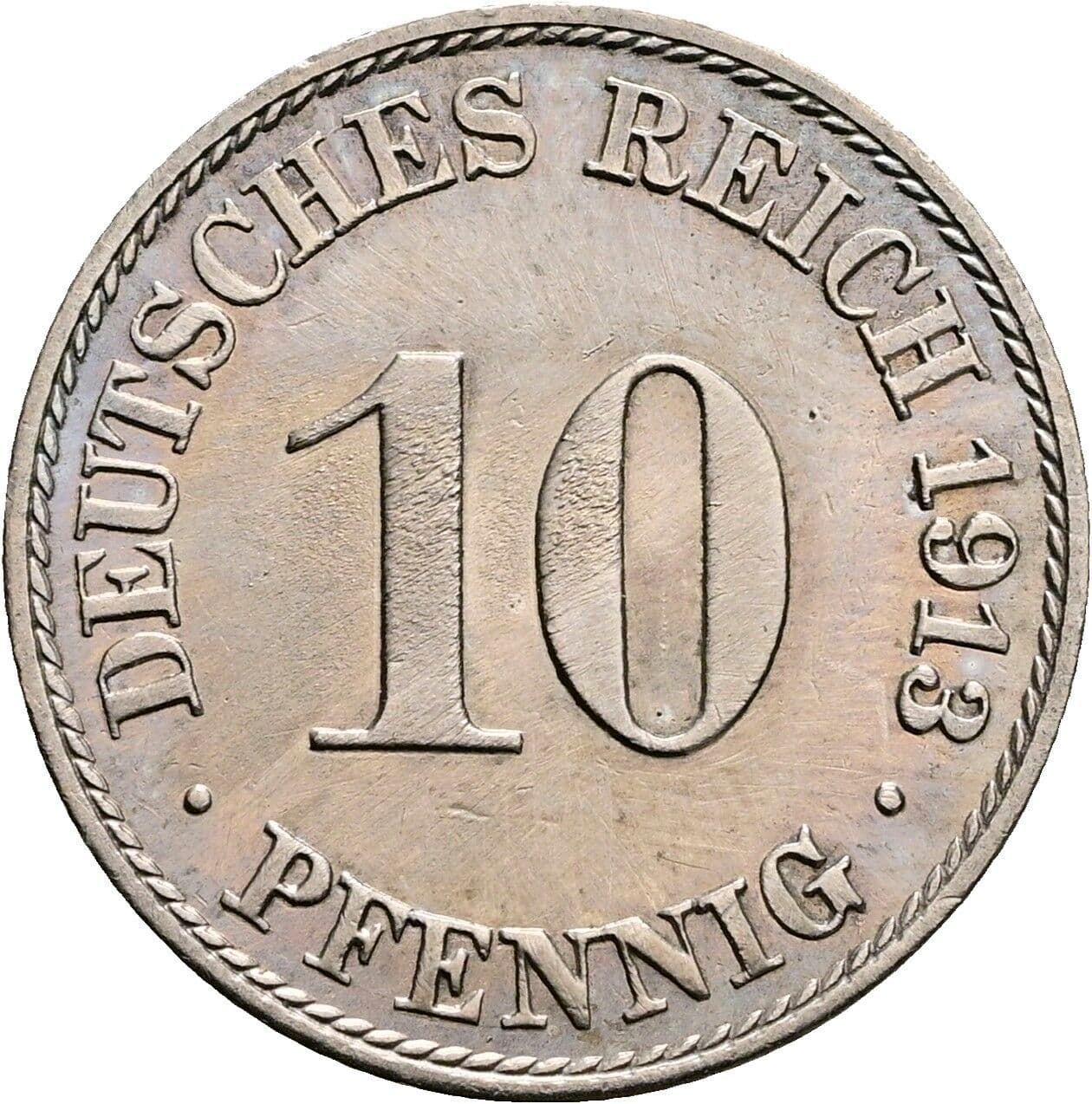 10 Pfennig 1913 A – Vorderseite