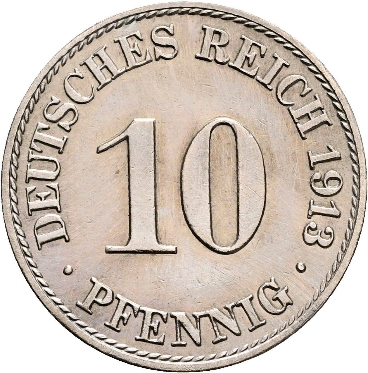 10 Pfennig 1913 A – Vorderseite