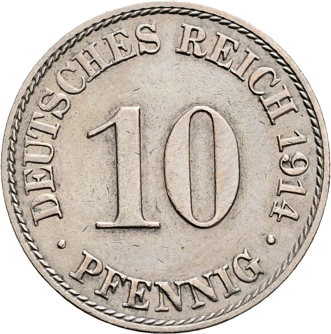 10 Pfennig 1914 A – Vorderseite
