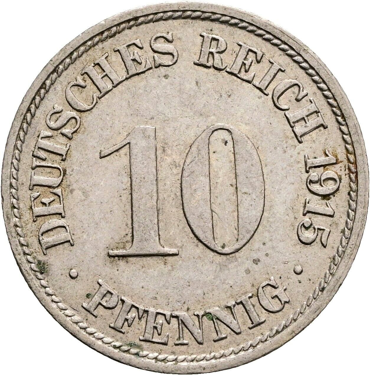 10 Pfennig 1915 F – Vorderseite