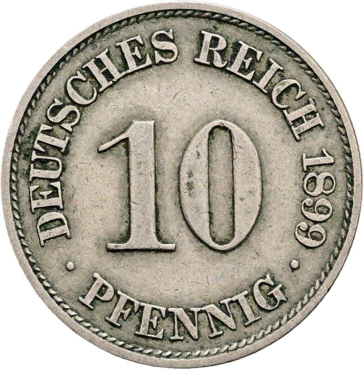 10 Pfennig 1899 A – Vorderseite
