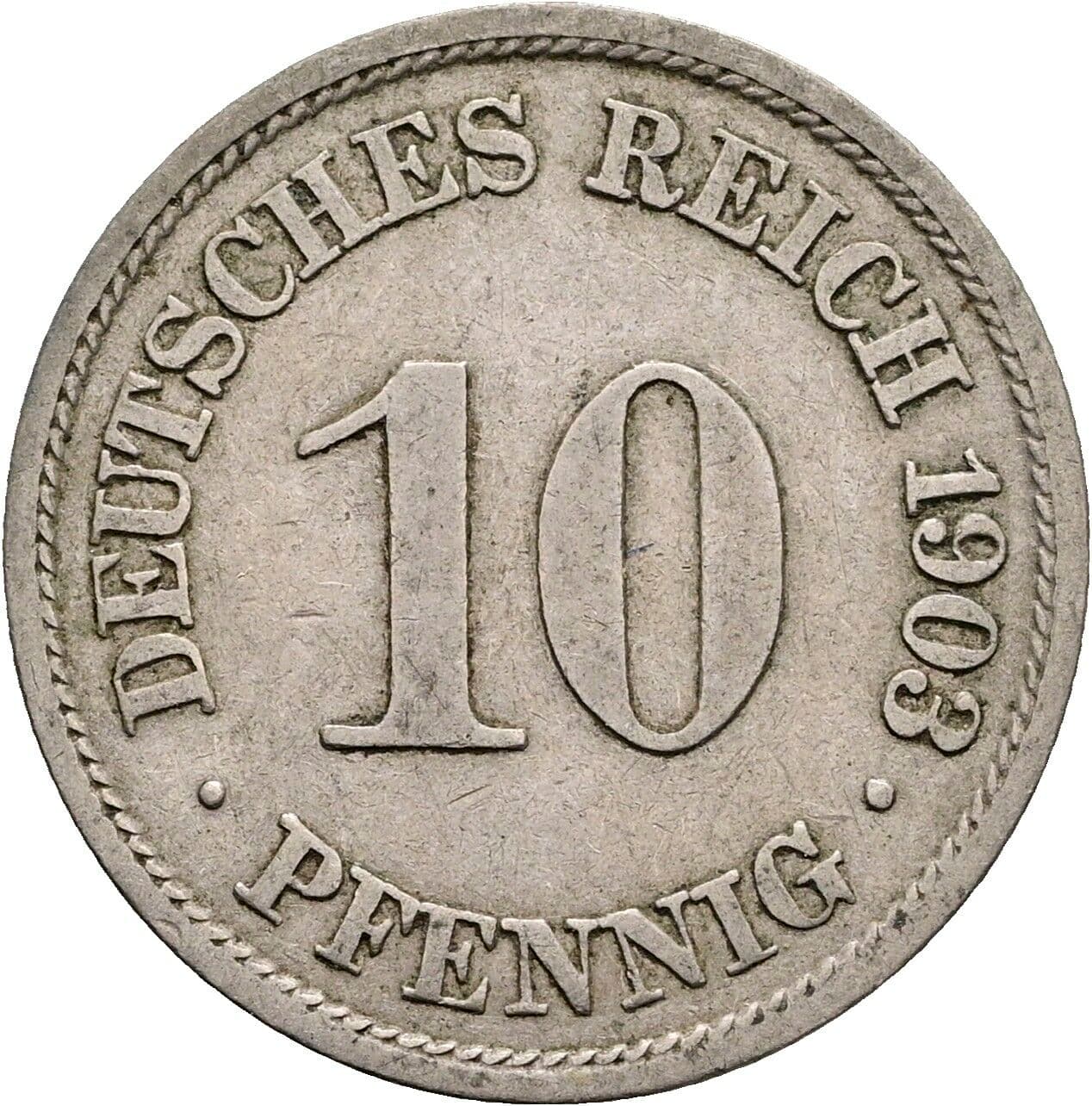10 Pfennig 1903 A – Vorderseite