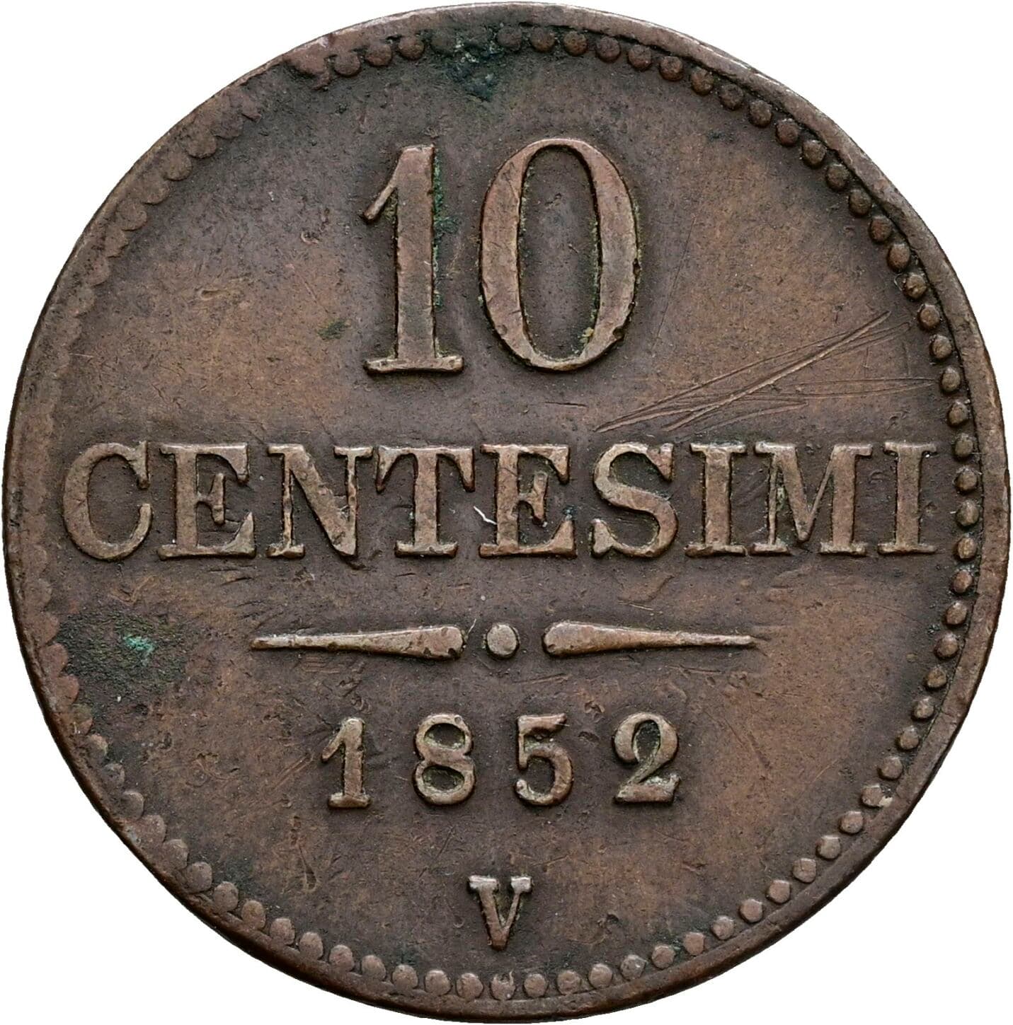 10 Centesimi Franz Joseph I. 1848-1916 1852 V, Venedig – Vorderseite