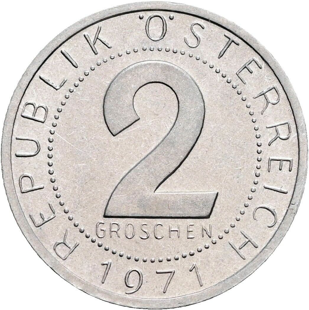 2 Groschen 1971 – Vorderseite