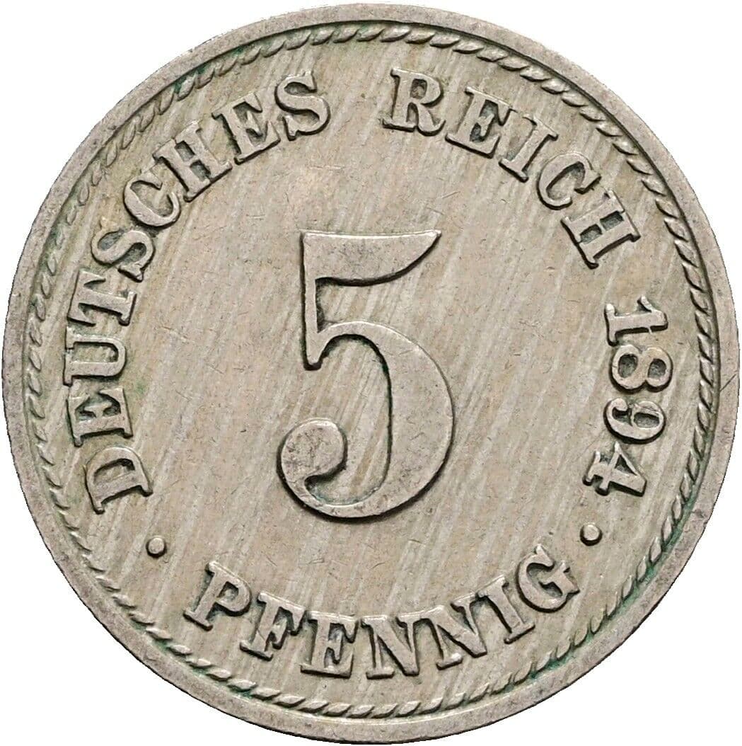 5 Pfennig 1894 A – Vorderseite