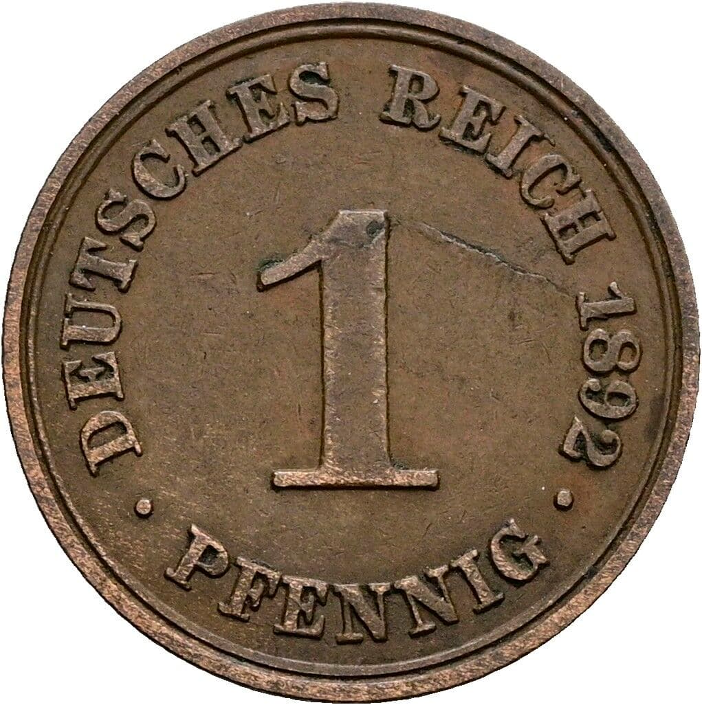 1 Pfennig 1892 A – Vorderseite