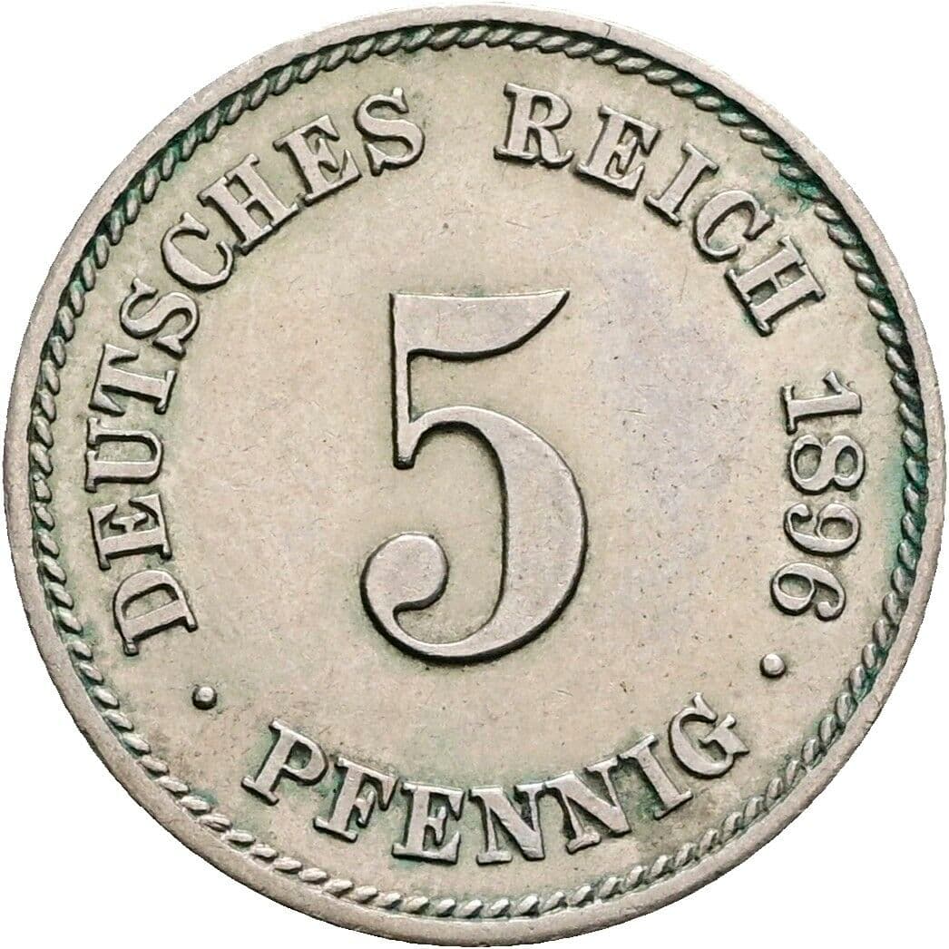 5 Pfennig 1896 E – Vorderseite