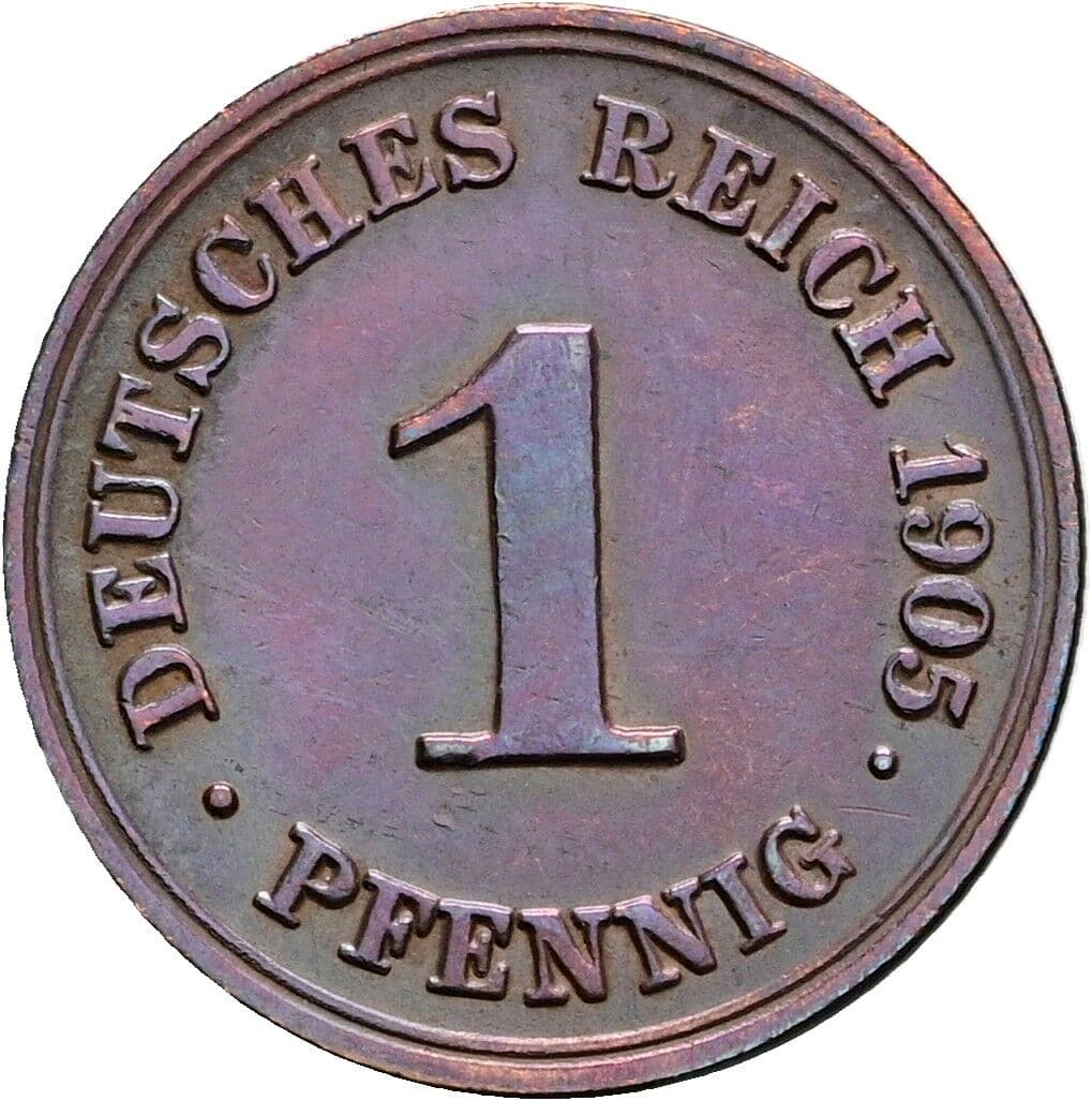 1 Pfennig 1905 D – Vorderseite